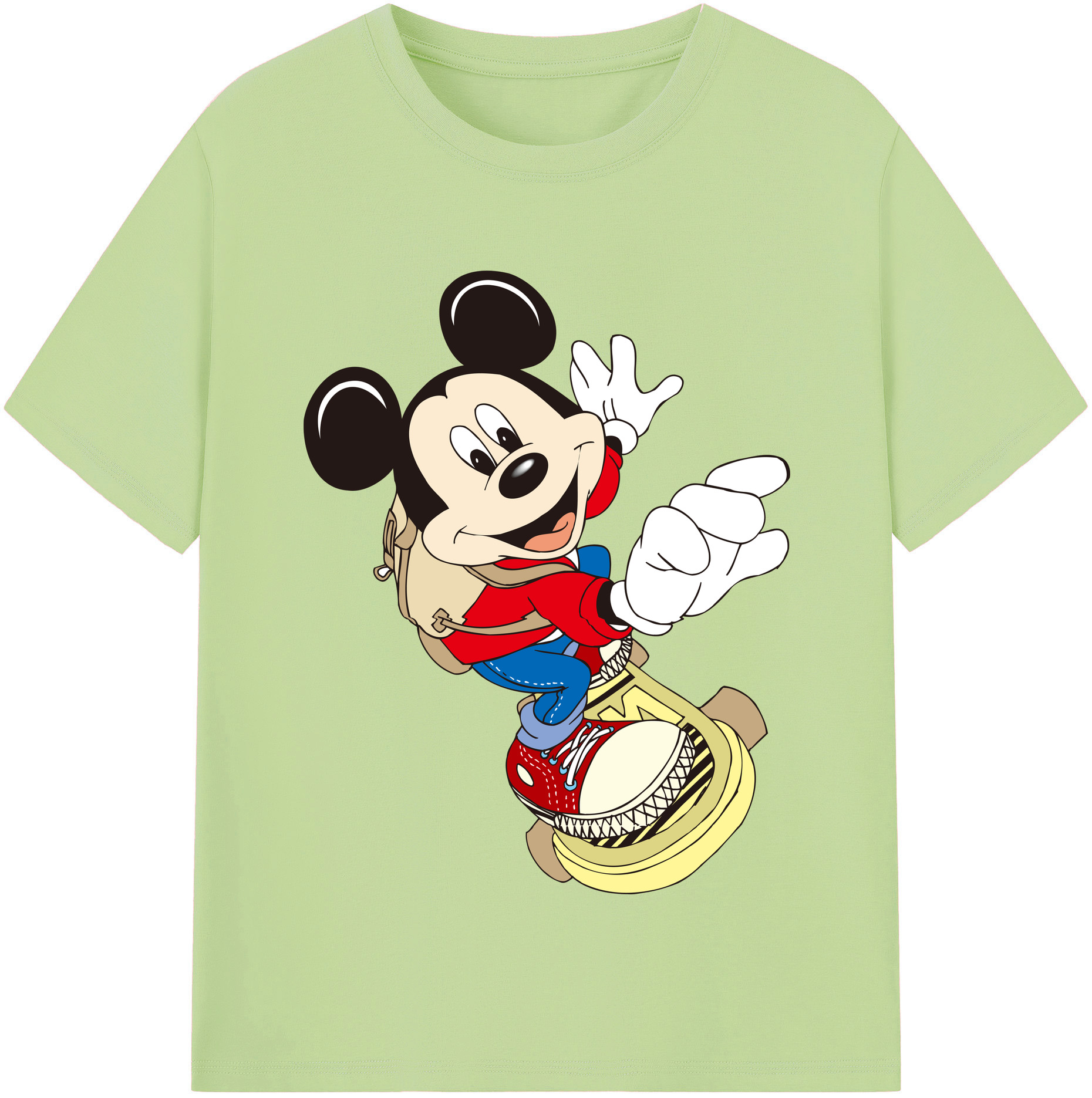 （画像用） ミッキーマウス Mickey Mouse 綿100％半袖Tシャツ（フロントプリント）